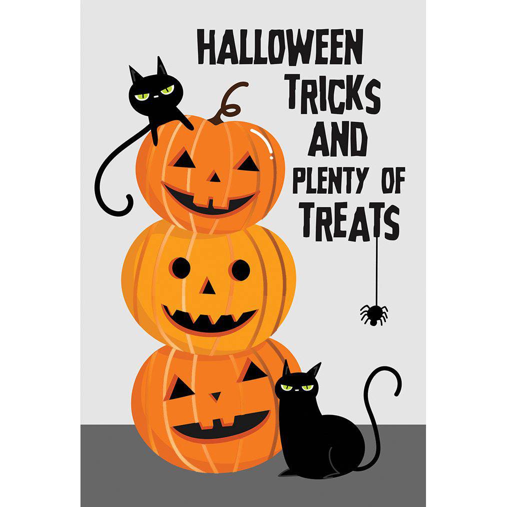 Pictura Halloween card featuring cats and Jack O'Lanterns with festive fall and Halloween-themed illustrations.